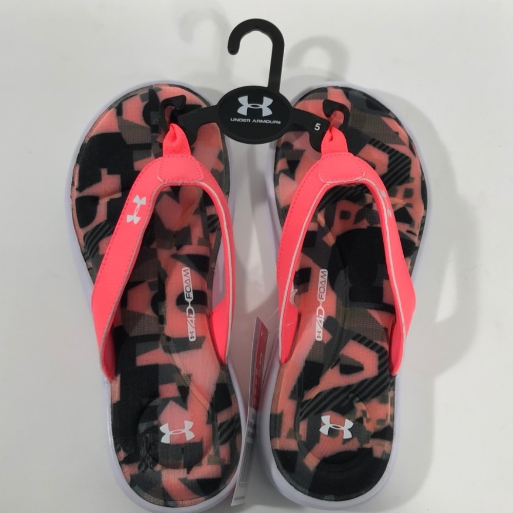 Under Armour Girls Flip Flop Pink 3Y 4Y 5Y AA00066